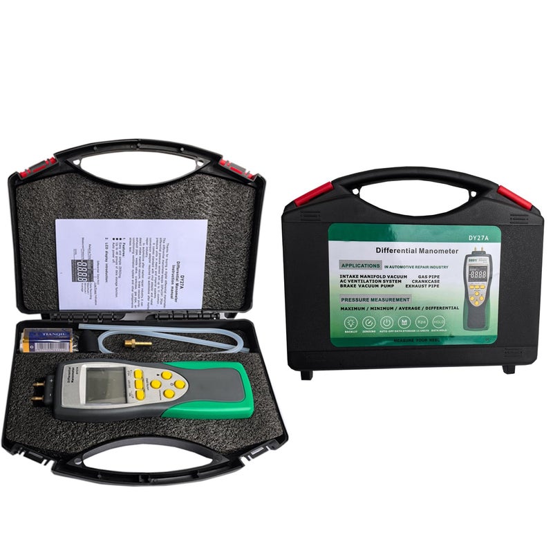 Vanlison Professional-Grade Digital Manometer, ±241.3kPa/35PSI Gas Pressure Tester with Backlit LCD, 11 Units Conversion MAX/MIN/AVG & Data Logging, HVAC/Automotive Diagnostic Tool (Includes Battery) - Image 3